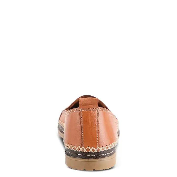 Ingrid Slip on Shoes- Camel Leather