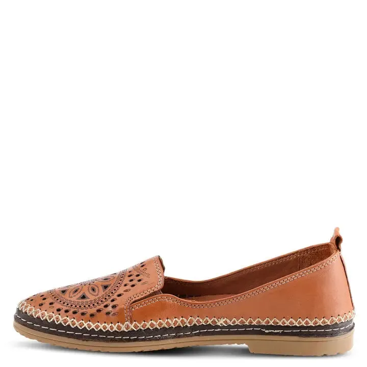 Ingrid Slip on Shoes- Camel Leather