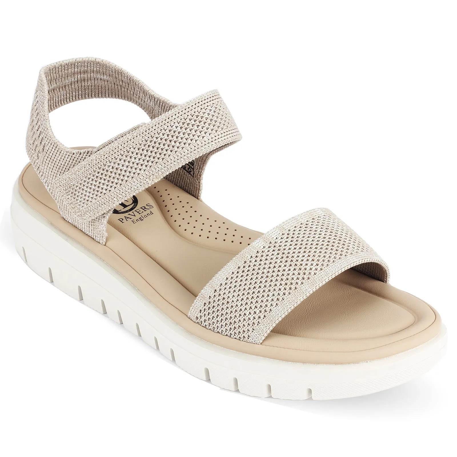 Jade women's mesh knit woven velcro strap sandal