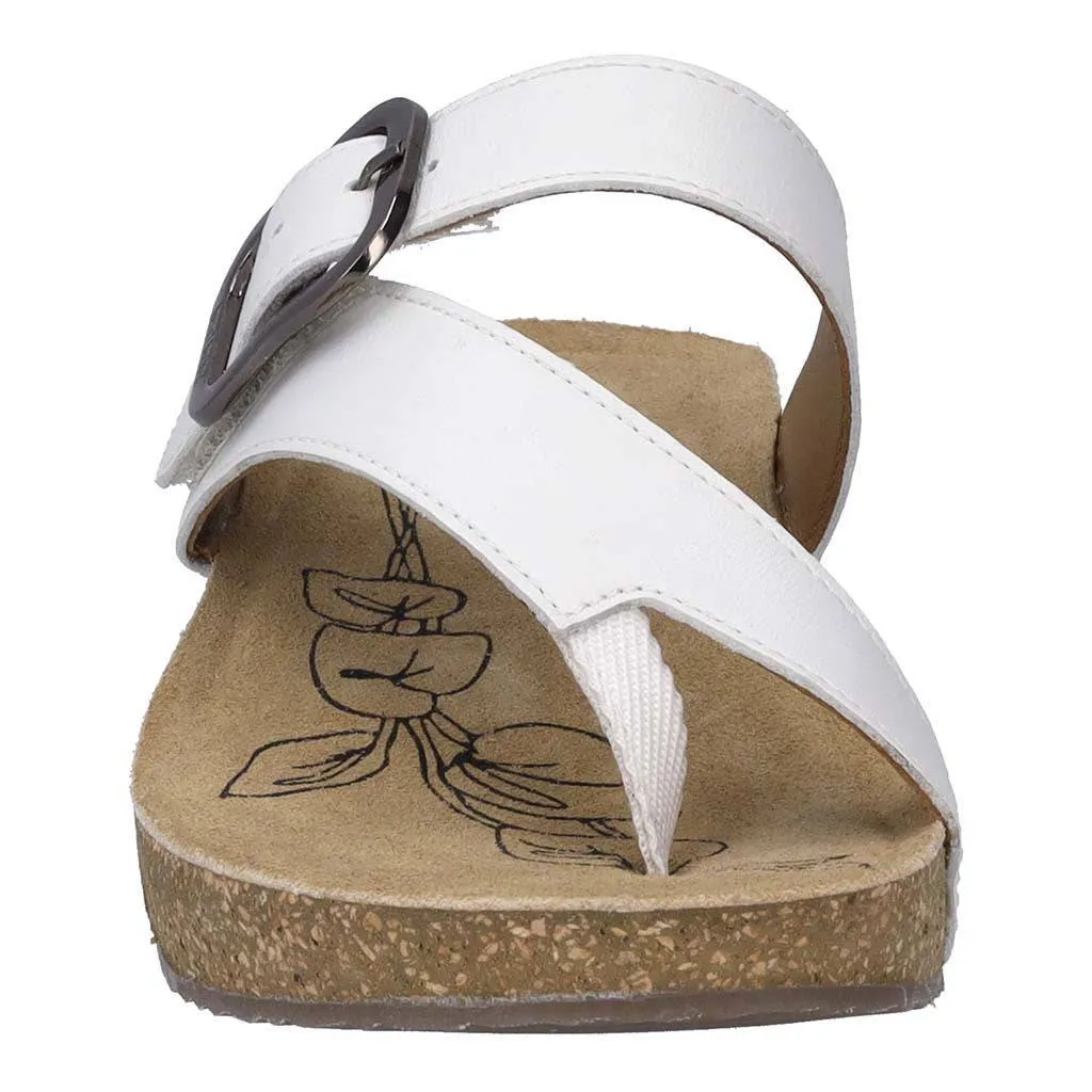 Josef Seibel Tonga 77 Ladies White Leather Arch Support Touch Fastening Sandals