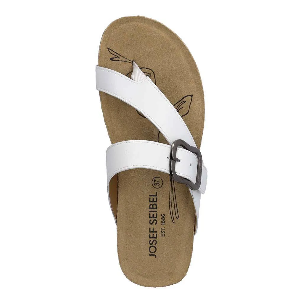 Josef Seibel Tonga 77 Ladies White Leather Arch Support Touch Fastening Sandals