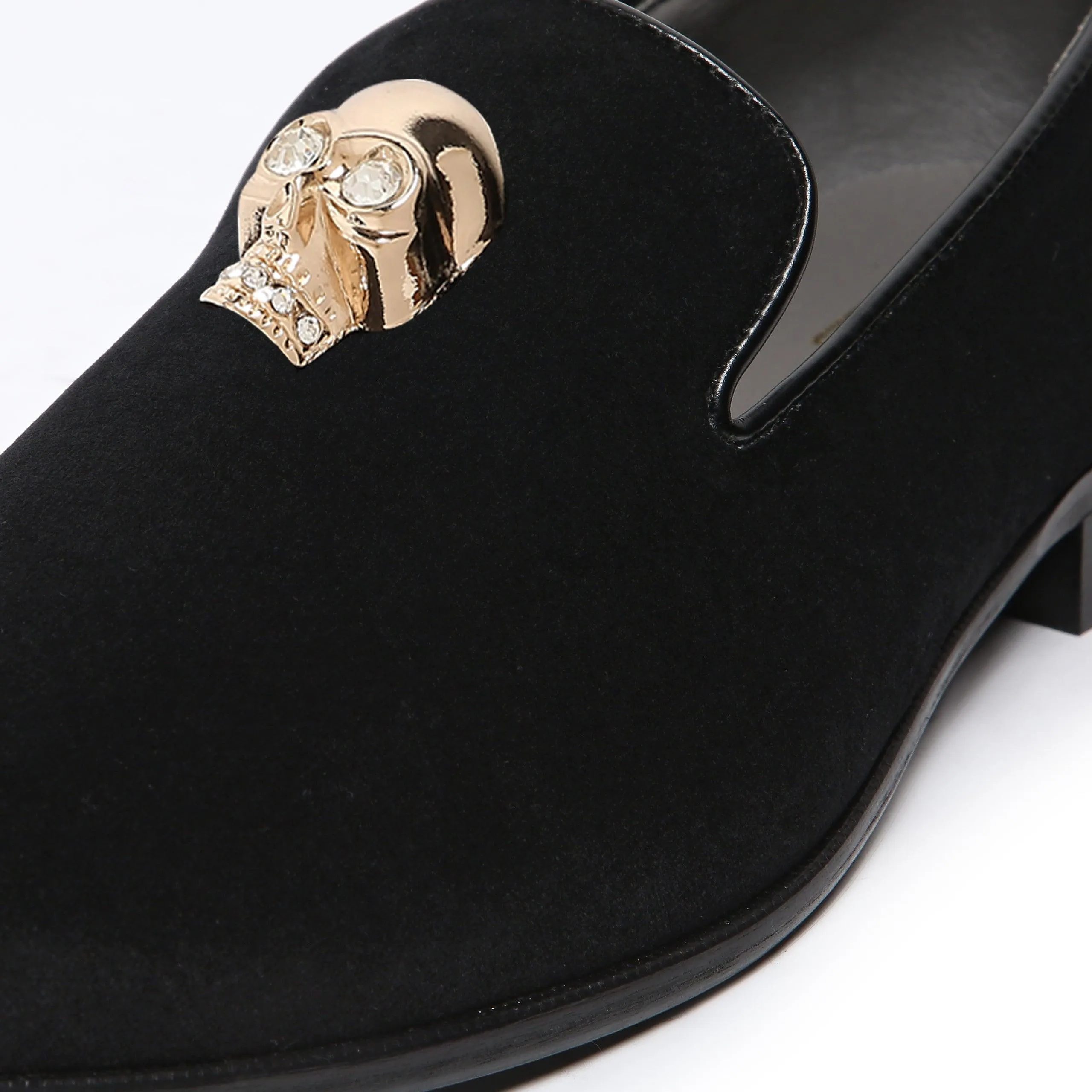 KANE | BLACK VELVET GOLDEN SKULL SLIP-ON