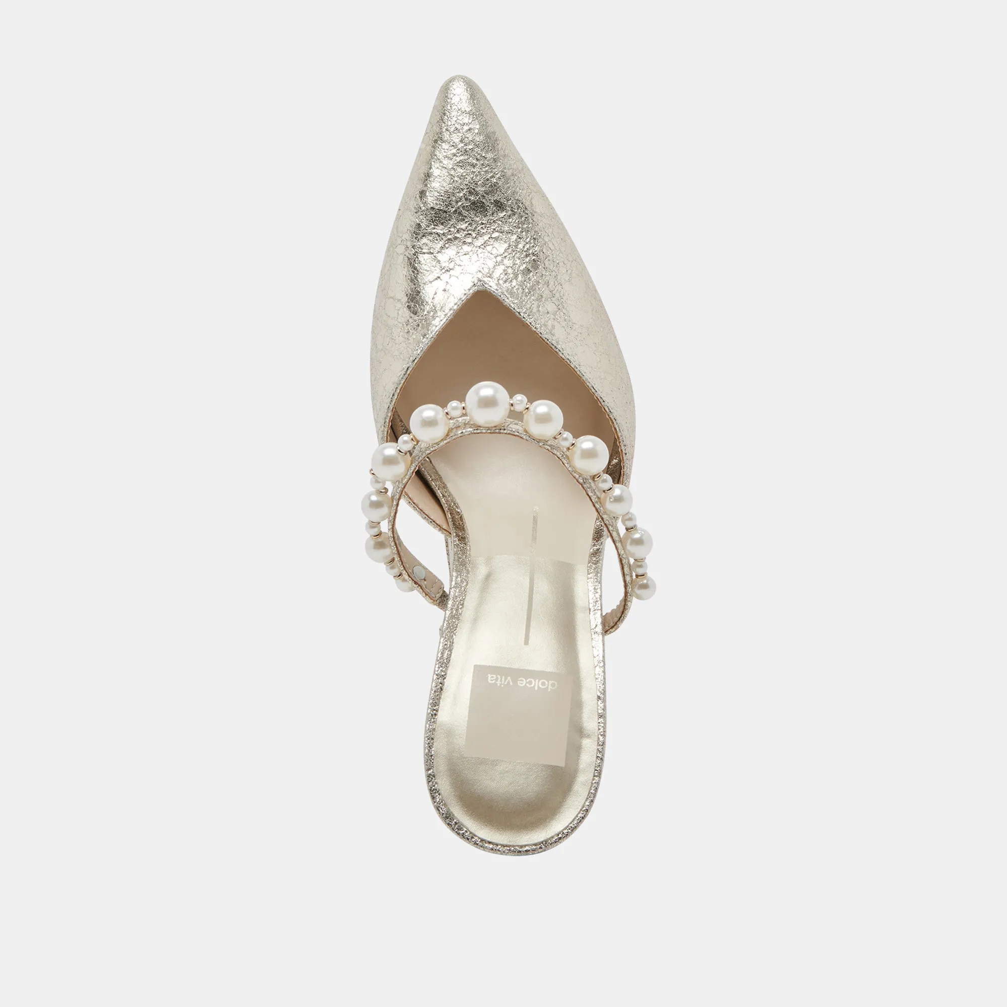 KANIKA HEELS VINTAGE GOLD PEARLS