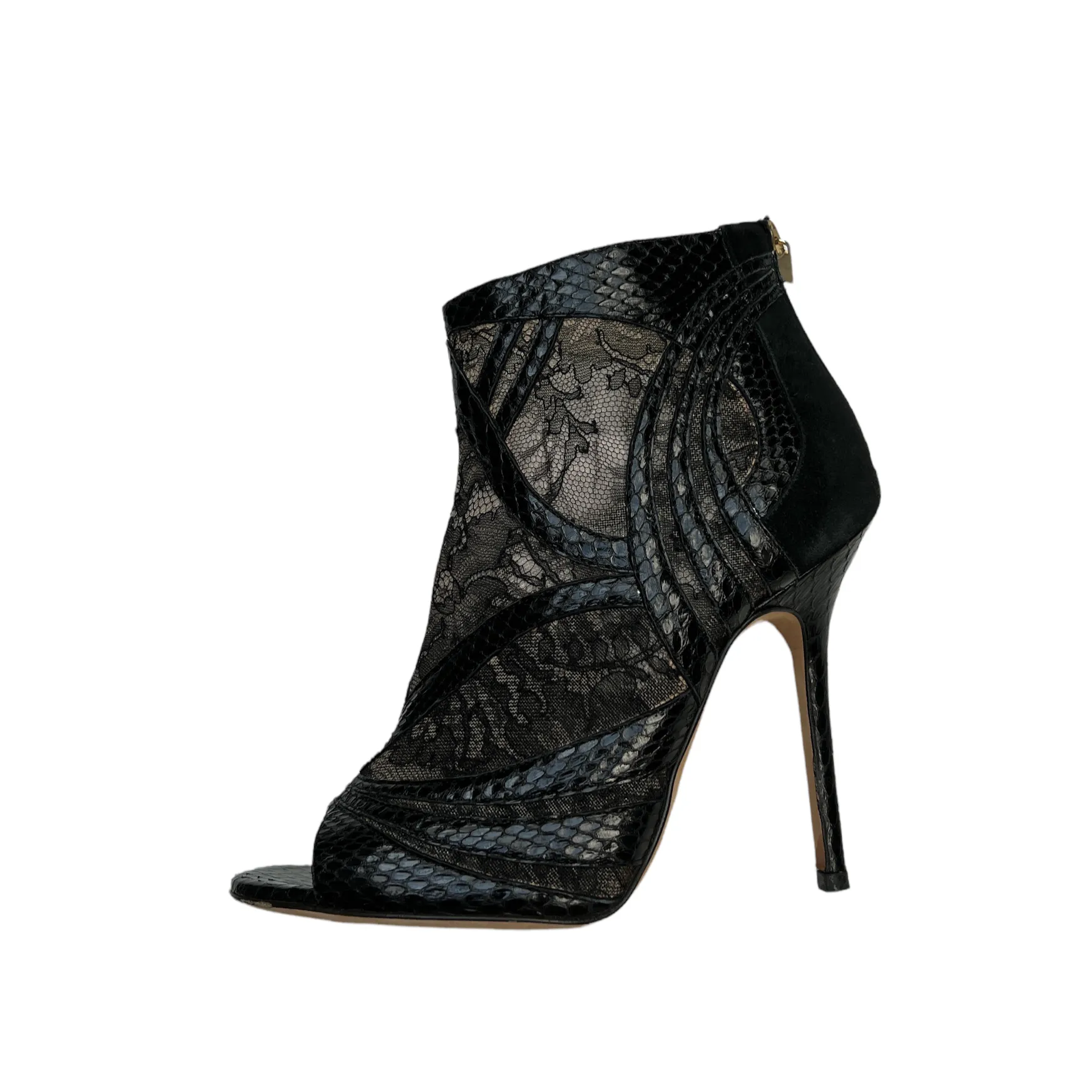 Lace High Heel Booties - 7