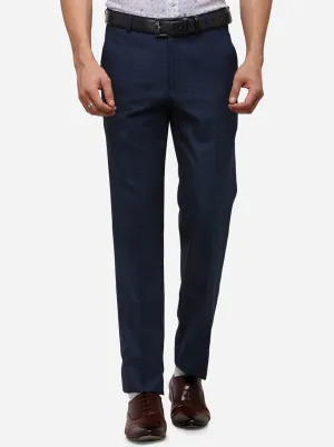 Light Blue Slim Fit Checked Formal Trouser | JB Studio