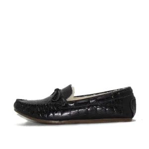 Lori Leather Moccasin - Black