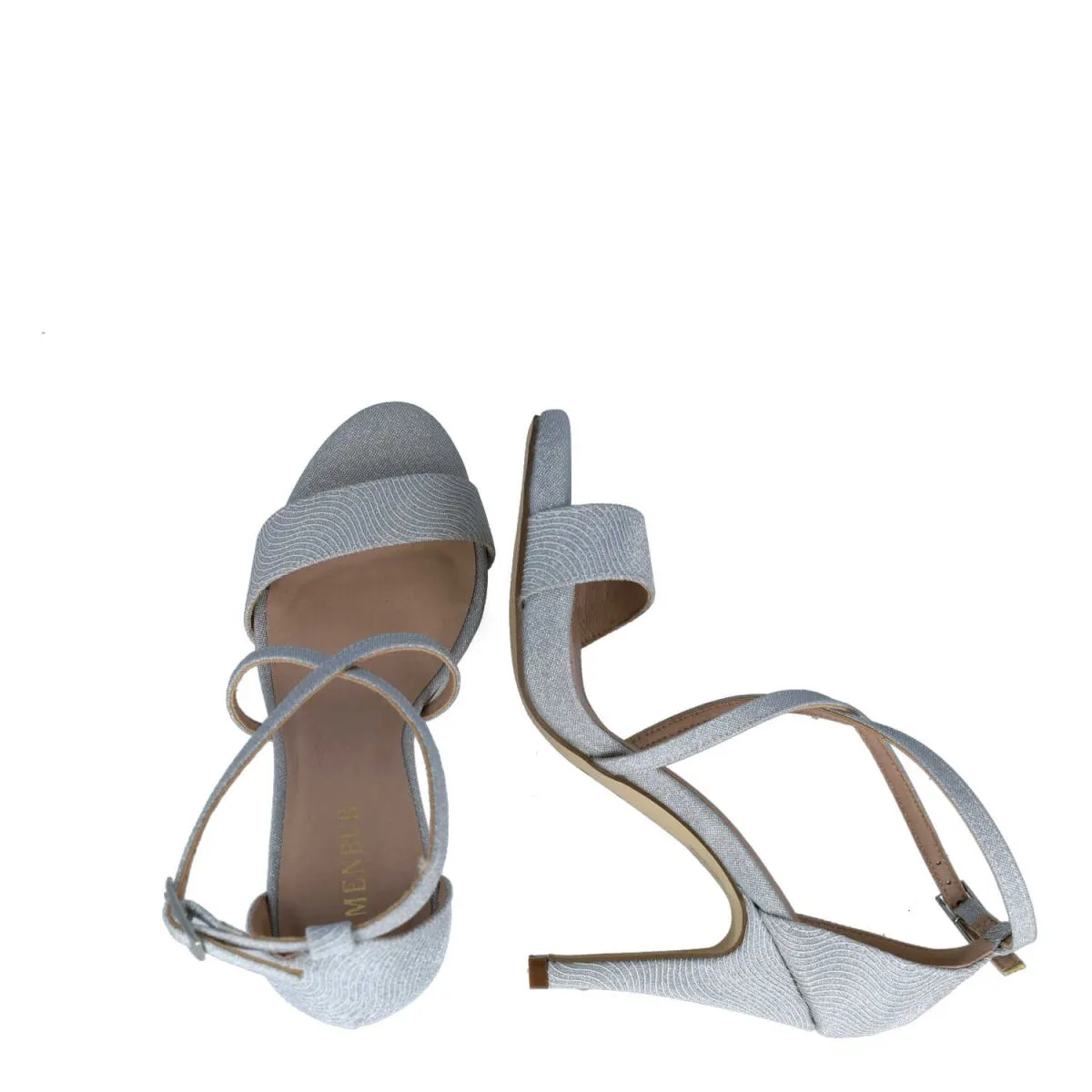 Lustrous Silver Strappy Evening Sandals