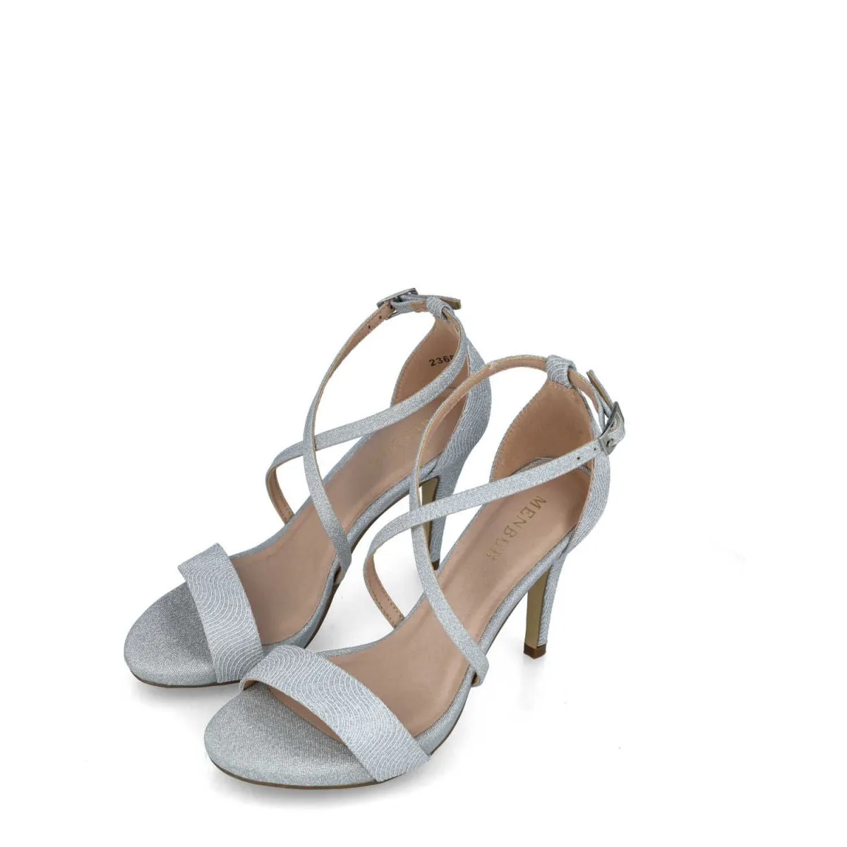 Lustrous Silver Strappy Evening Sandals