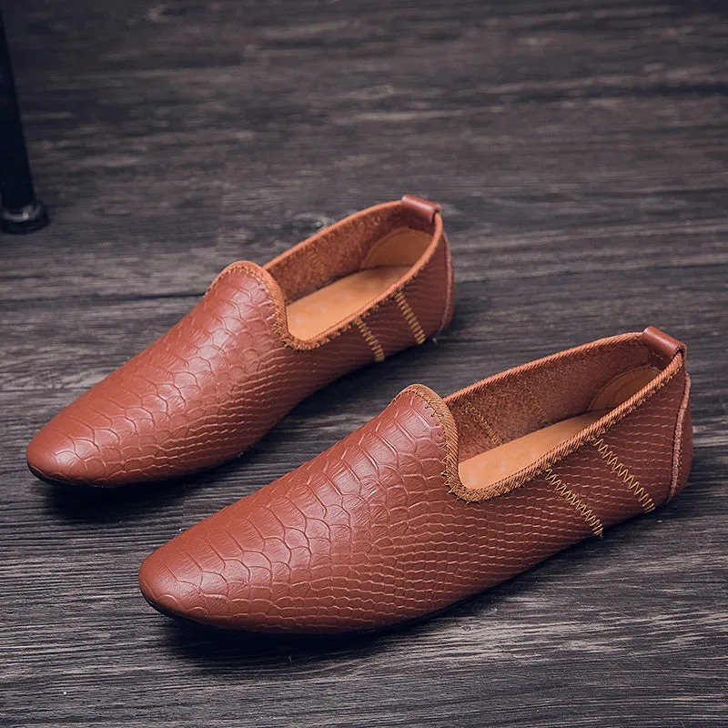 Men's Leather Slip On Casual British Trend Driving Moccasins Pumps Shoes | 699