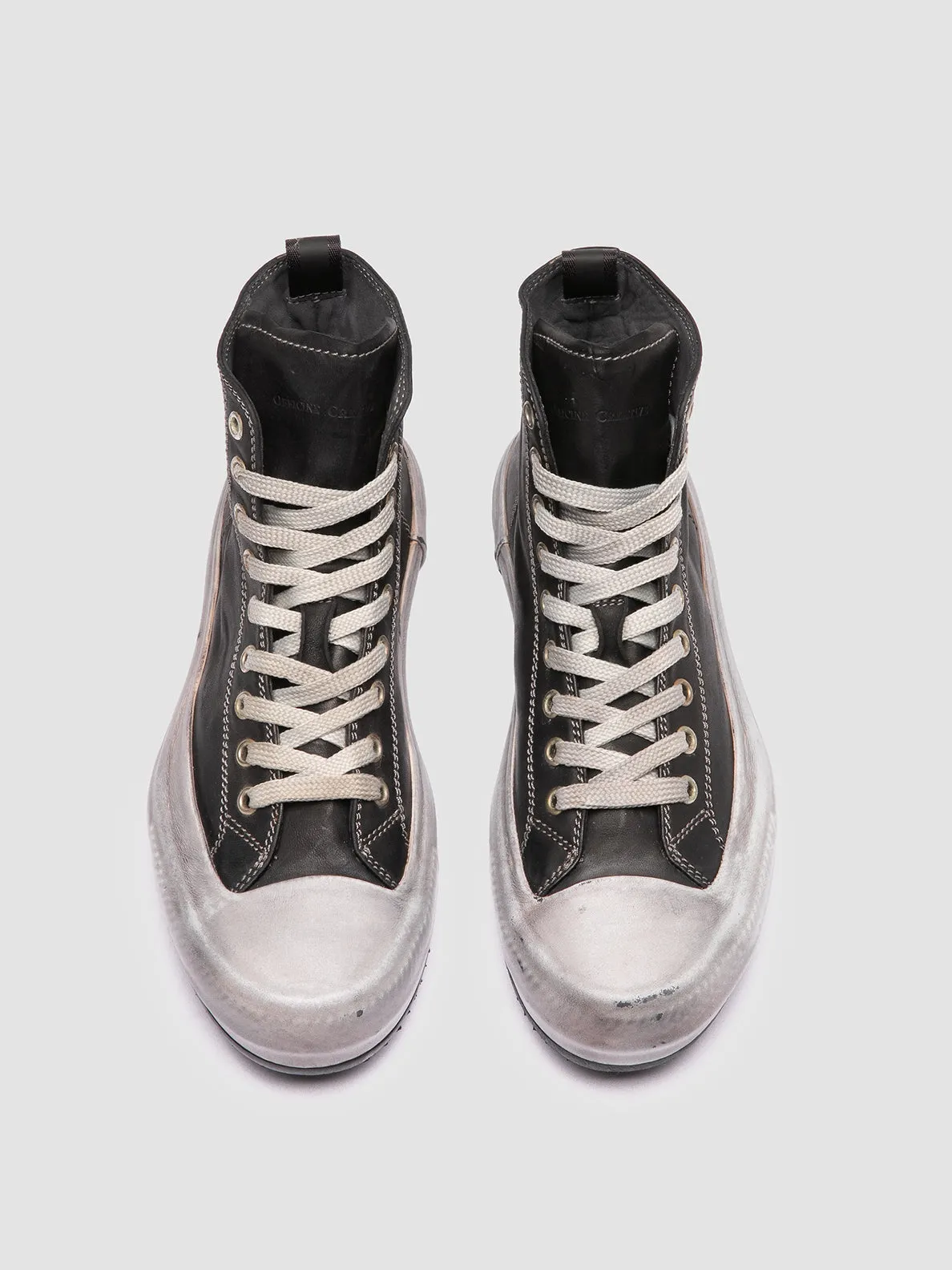 MES DD 102 - Black Leather High Top Sneakers