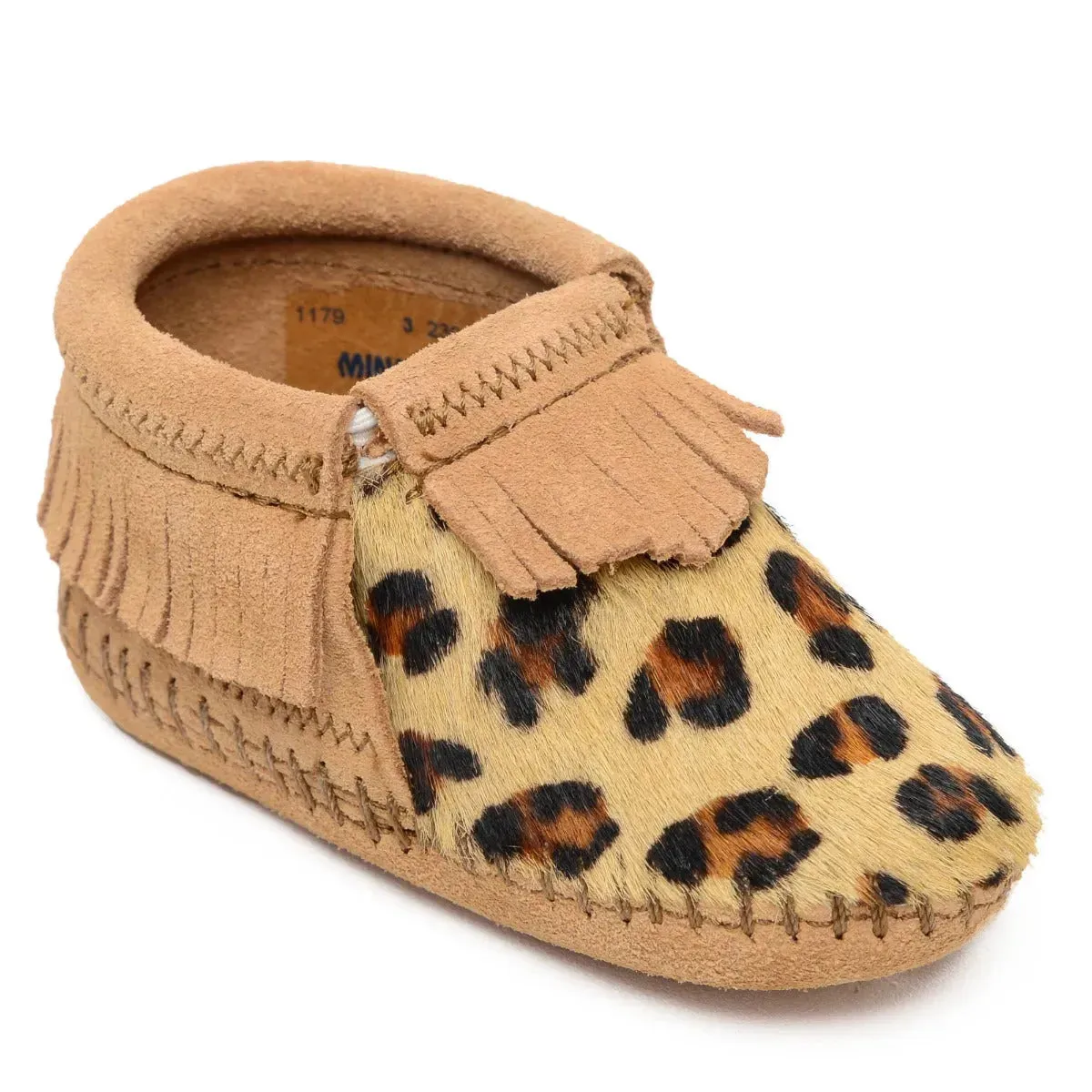 Minnetonka Leopard Riley Bootie - Infants Moccasins