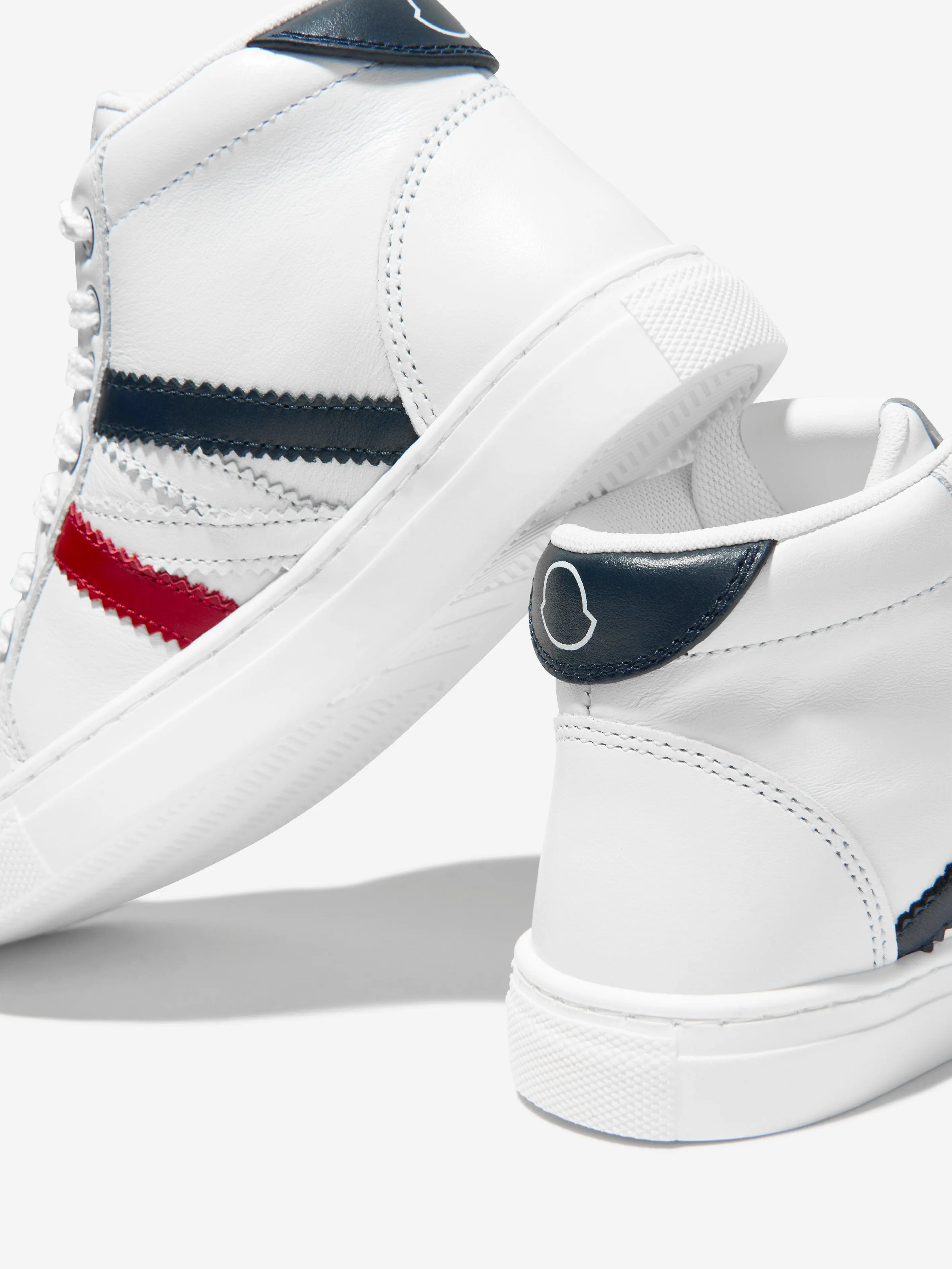 Moncler Enfant Kids Leather Monaco High Top Trainers in White