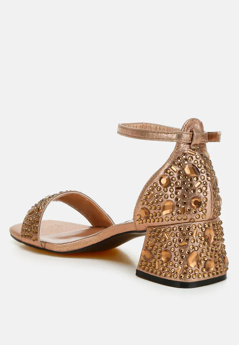 Nocturnal Rhinestone Embellished Shimmer Sandals