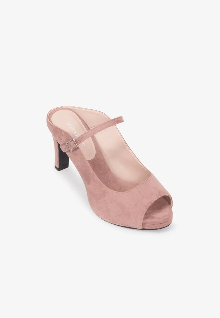 Parisa Elegant Peep-toe High Heels - Nude Pink