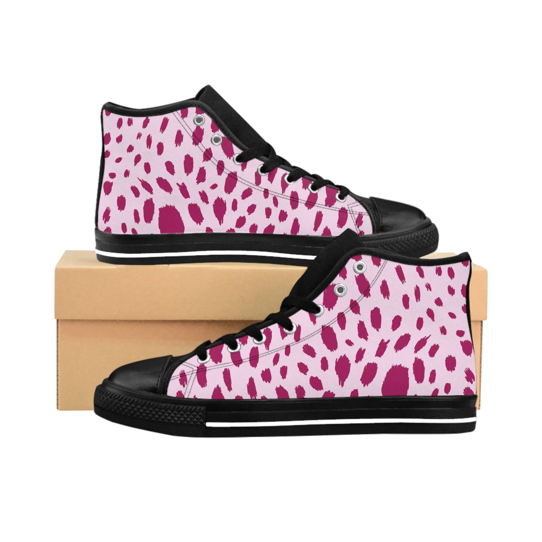 Pink Cheetah Women's Classic Sneakers