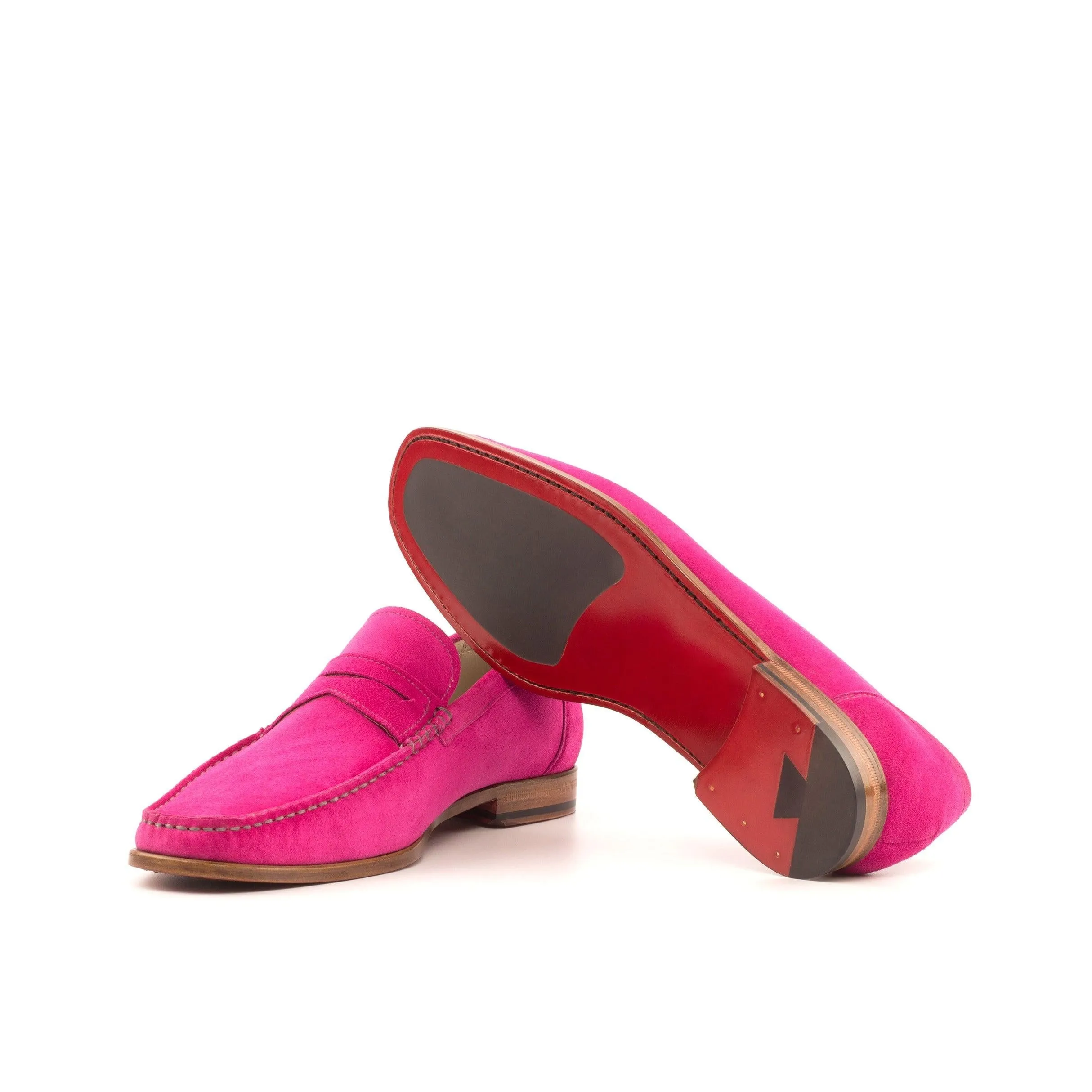 Pink Suede Penny Moccasin Loafer