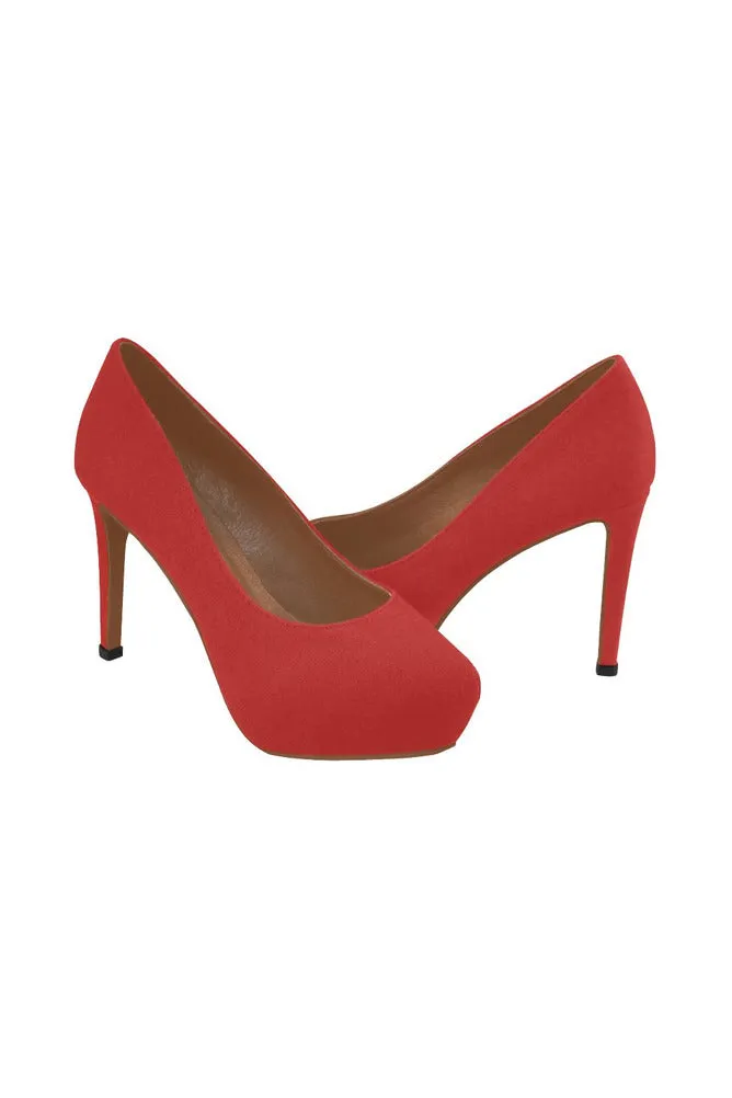 red shoe Women's High Heels (Model 044)