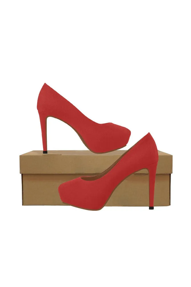 red shoe Women's High Heels (Model 044)