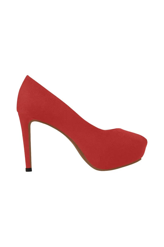 red shoe Women's High Heels (Model 044)