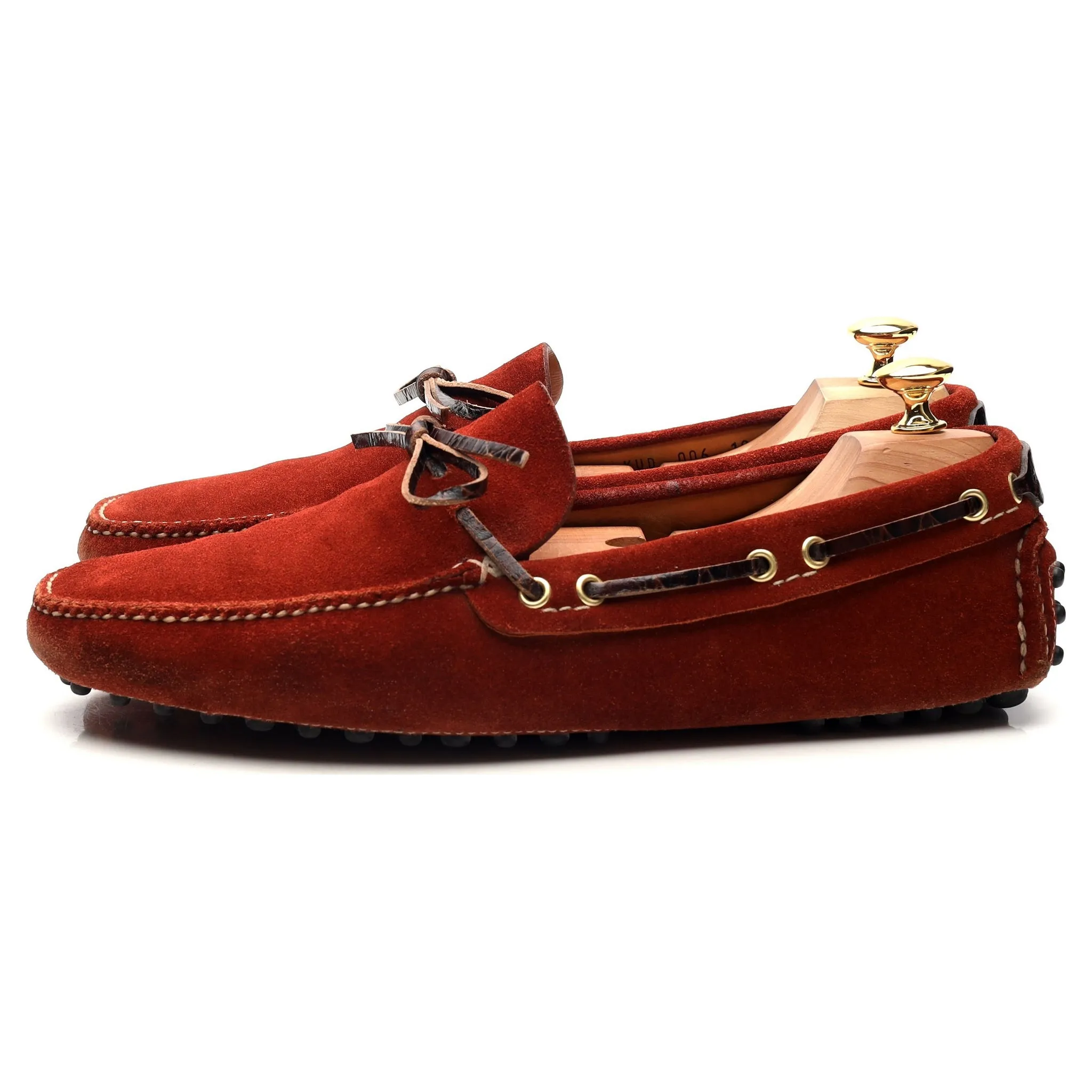 Red Suede Driving Loafers UK 10