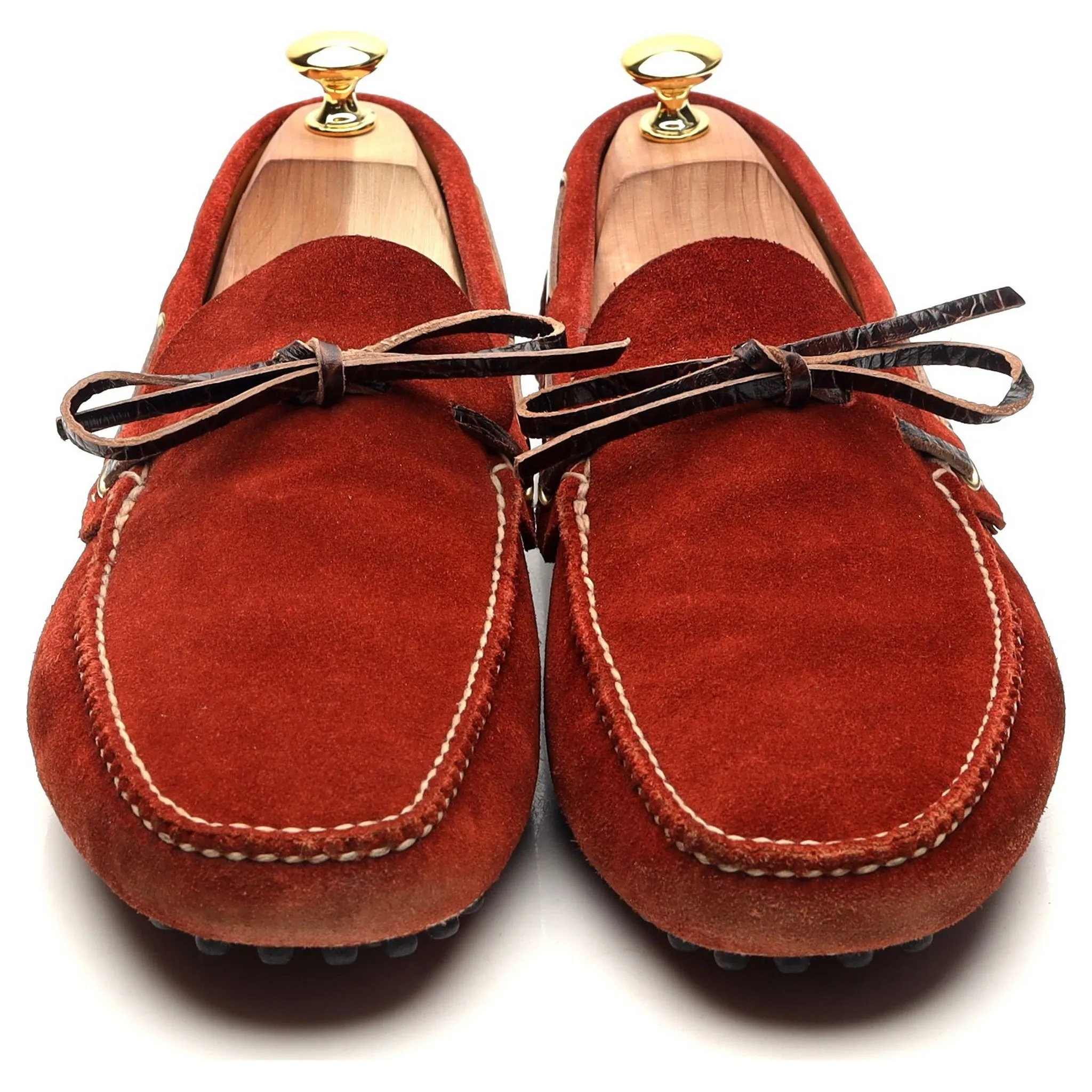 Red Suede Driving Loafers UK 10