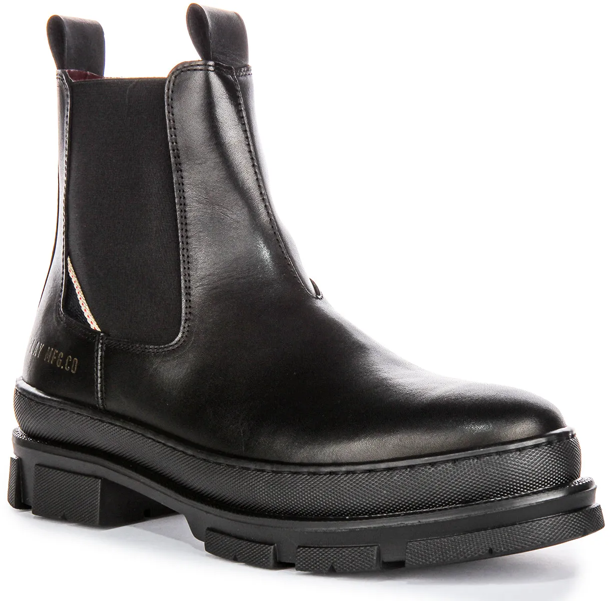 Replay Vega Leather Chelsea In Black For Men