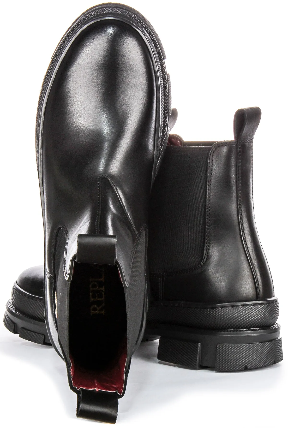 Replay Vega Leather Chelsea In Black For Men