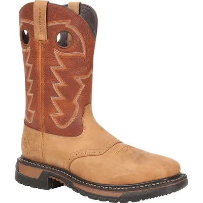 Rocky Boots: Men's RKYW041 Steel Toe Waterproof Original Ride Brown Boots