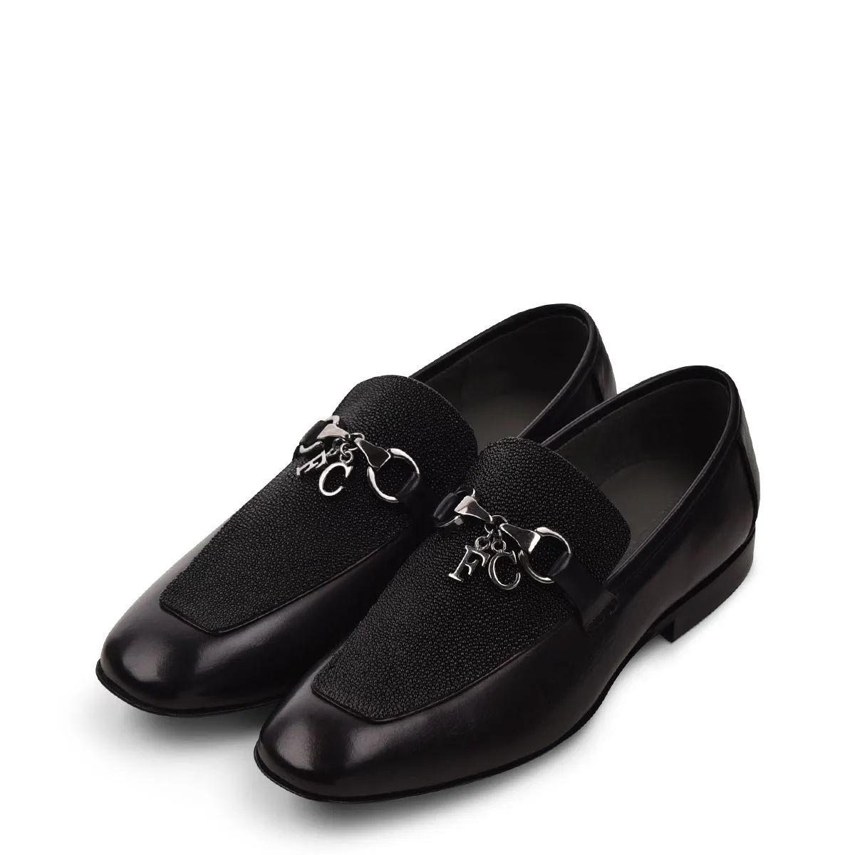 S46MTTS - Cuadra black dress casual stingray bit loafer for women