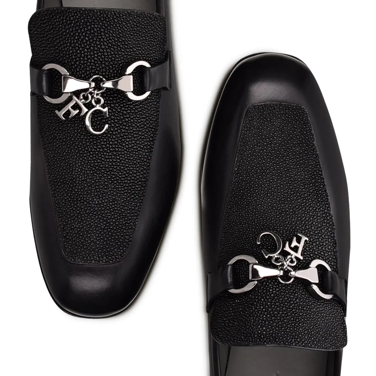 S46MTTS - Cuadra black dress casual stingray bit loafer for women