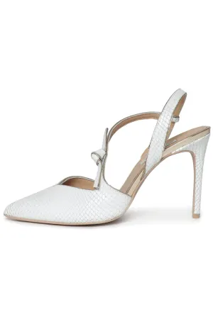 Serpent Slingback Stilettos Eve - White