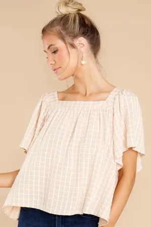 Simple Perfection Tan Print Blouse