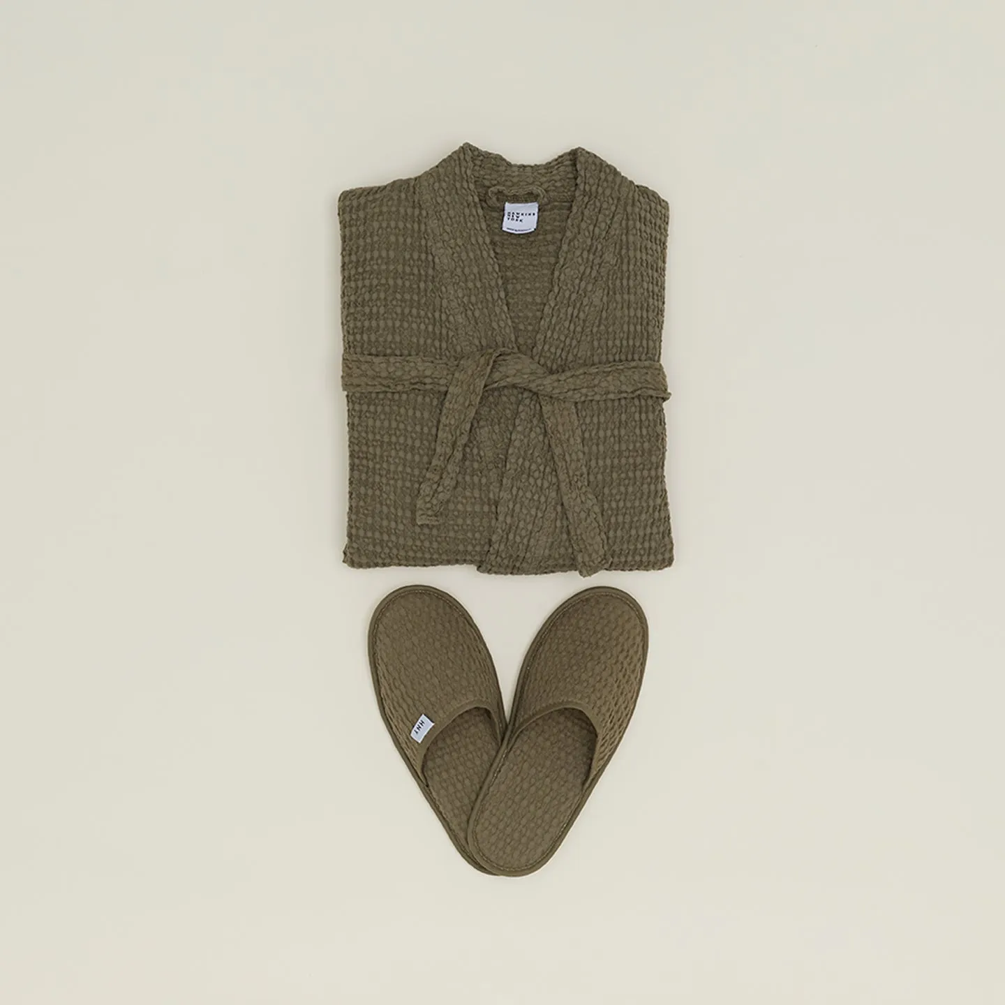 Simple Waffle Slippers - Olive