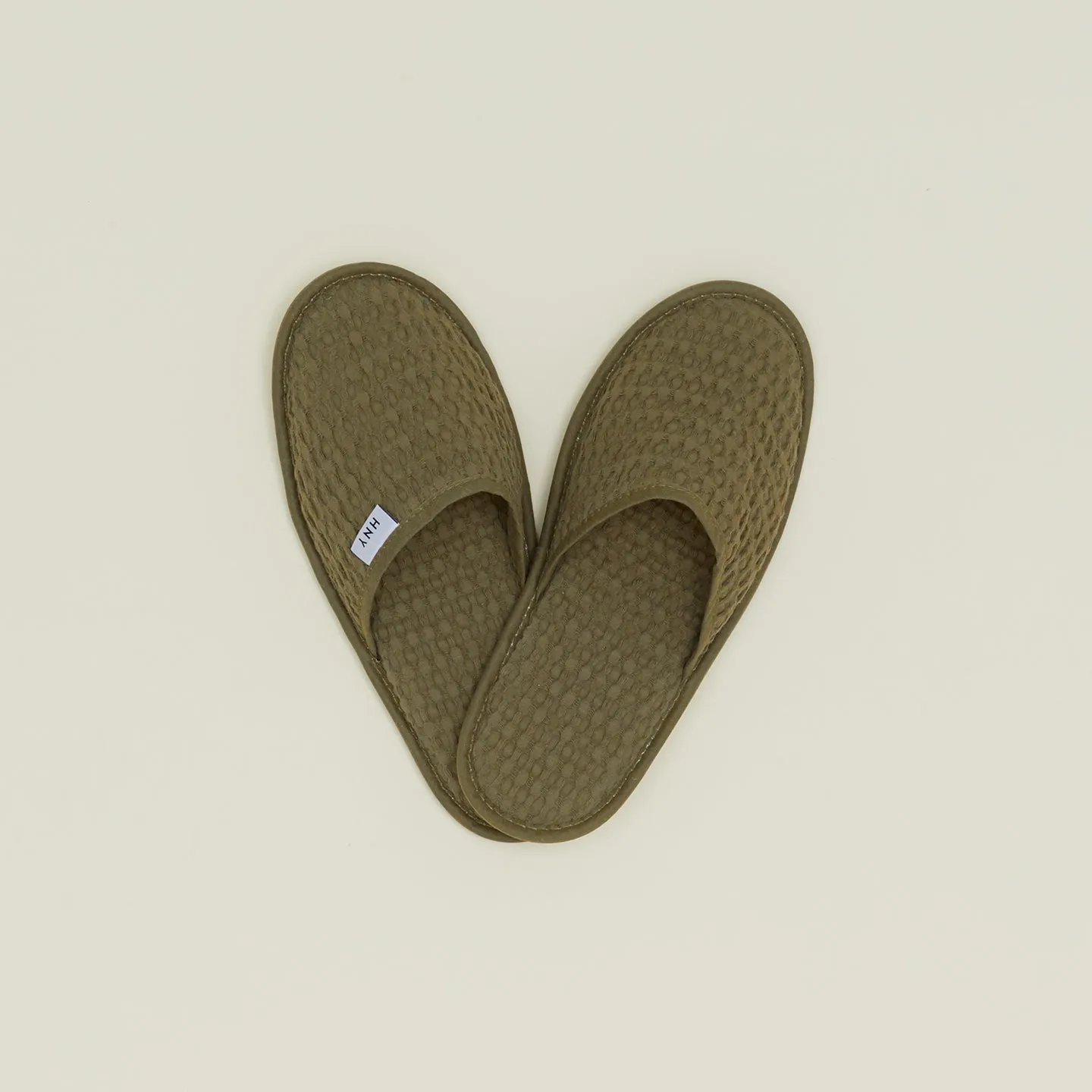 Simple Waffle Slippers - Olive