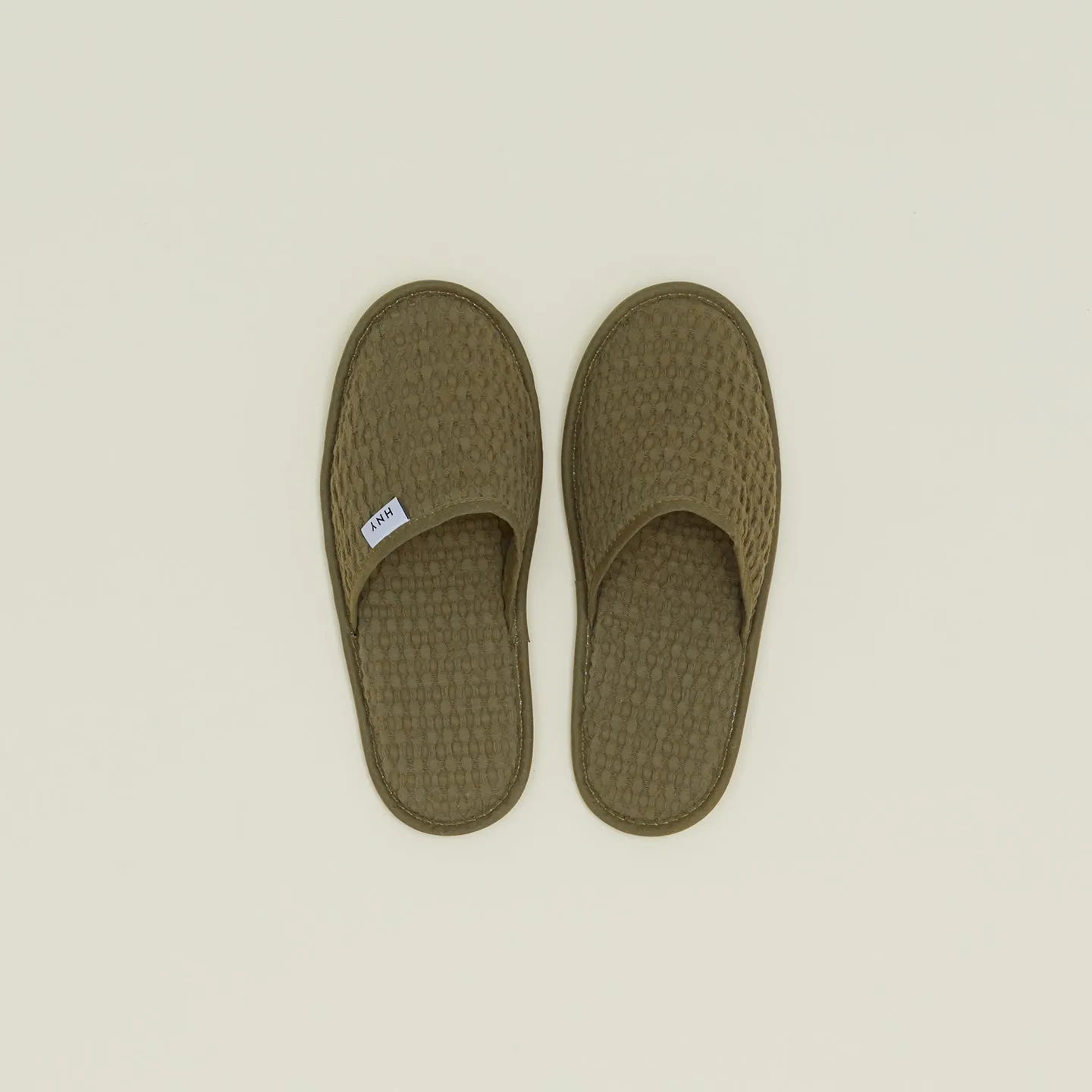 Simple Waffle Slippers - Olive