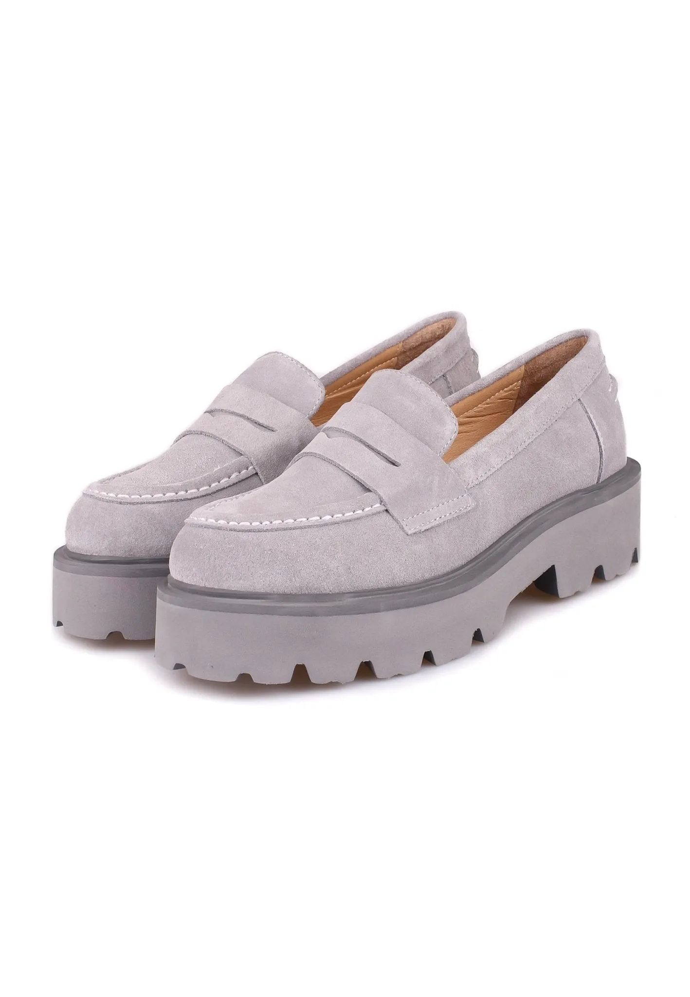 Slip-on Suede Loafers - Grey