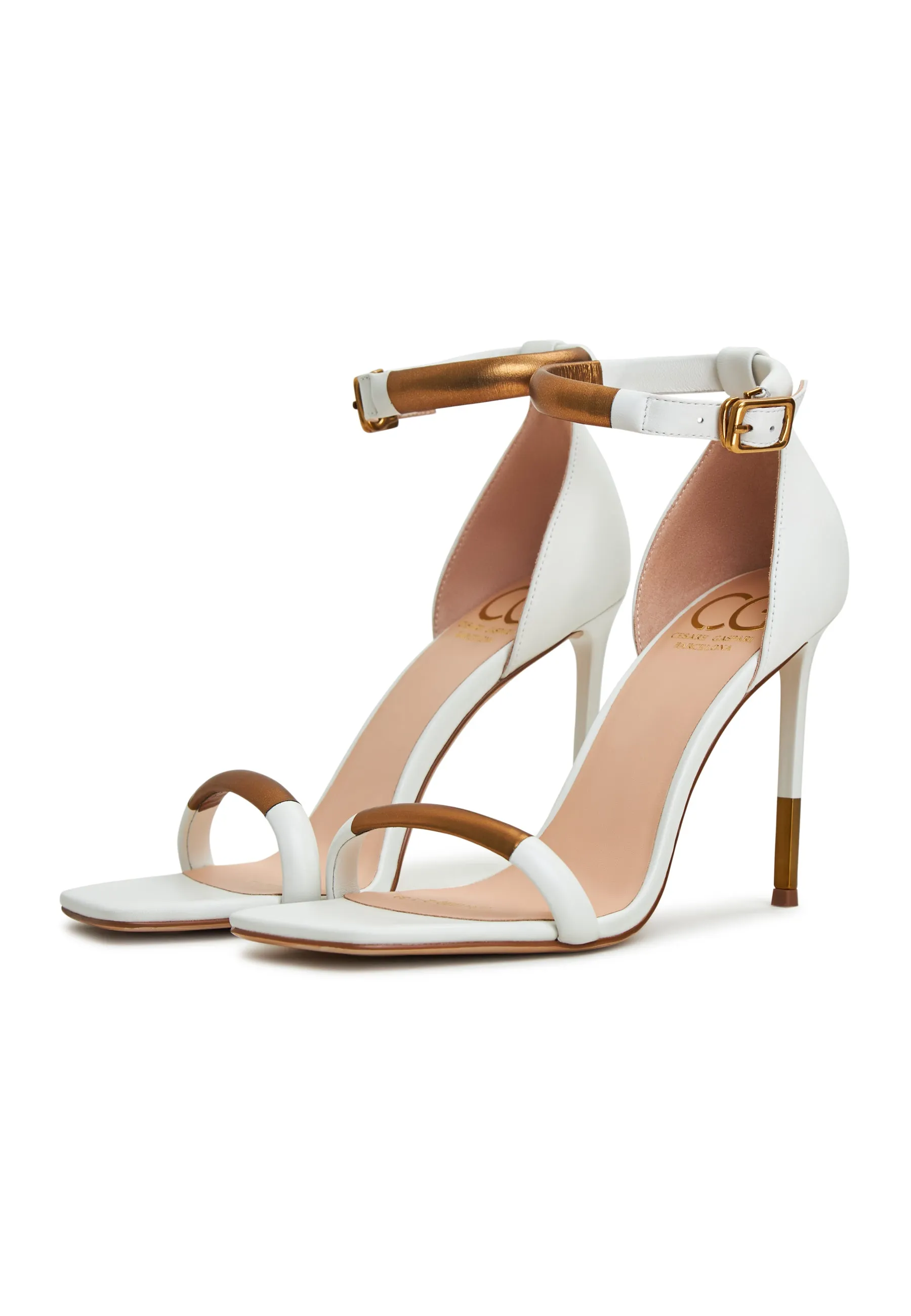 Stiletto High Heeled Sandals Martina - White