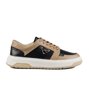 T-Duke Black and Mink Genuine Leather Men's Sports (Sneaker) Shoes