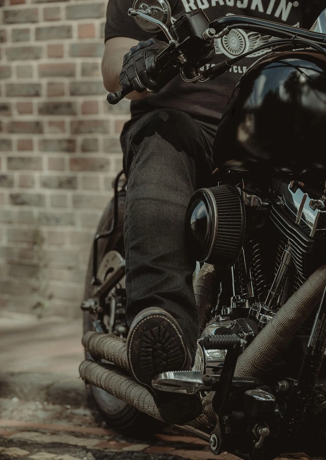 Taranis Elite AAA-rated single-layer motorcycle jeans in black