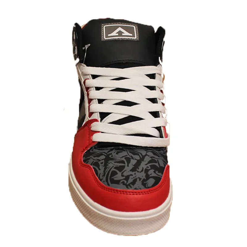 Tepor Men's Hi Top Trainers - Black/Grey/Red