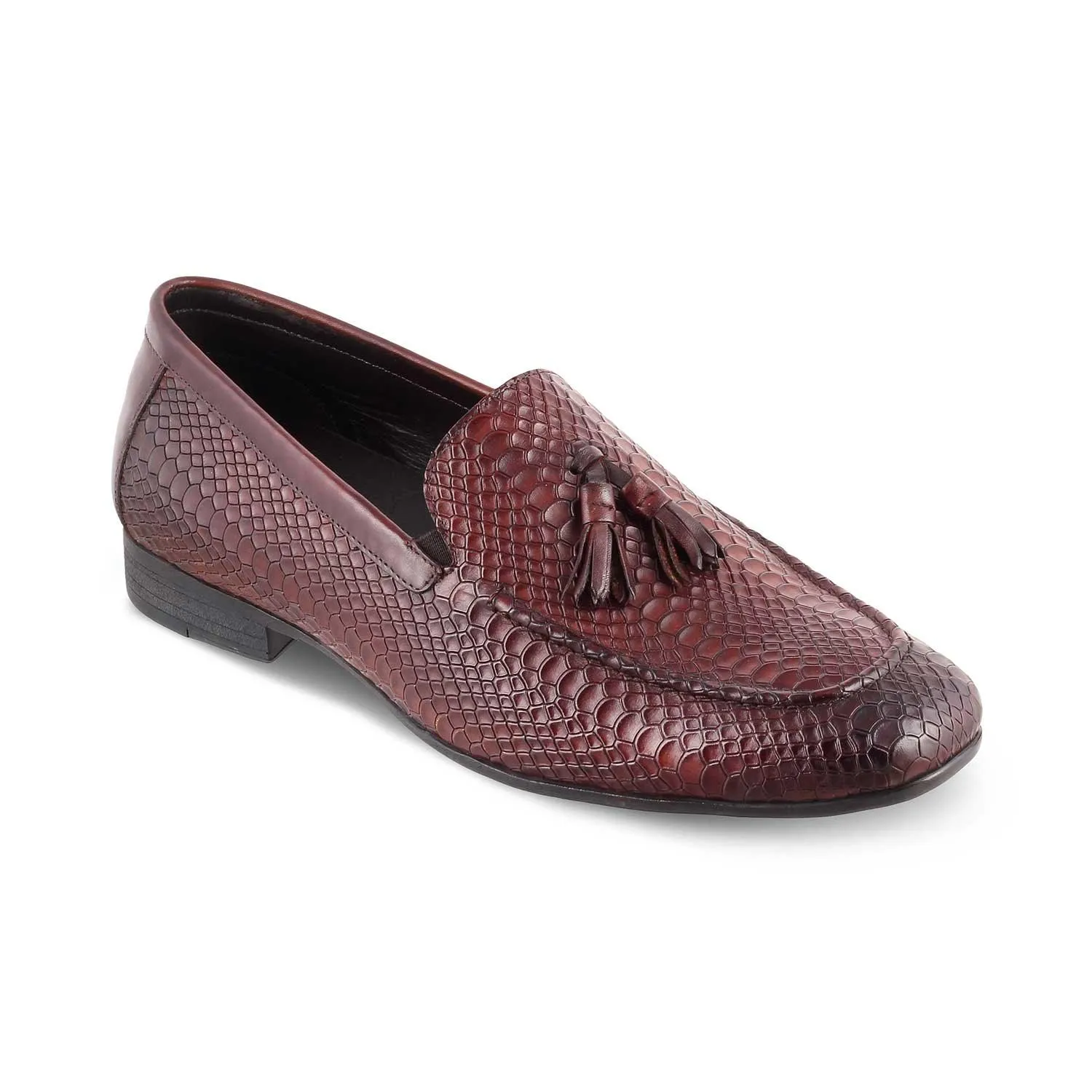 The Cytas Brown Men's Leather Tassel Loafers Tresmode