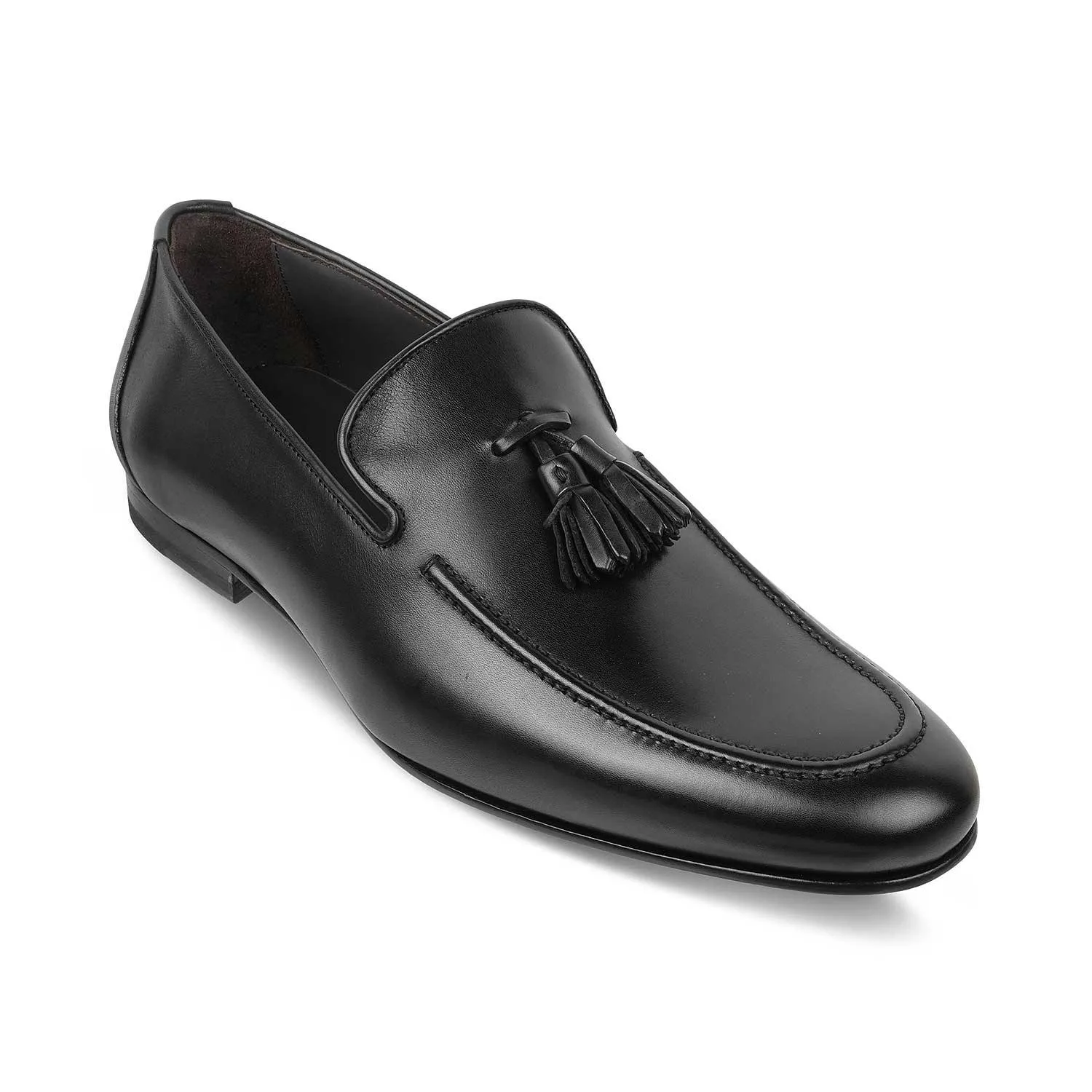 The Mancio Black Men's Handcrafted Leather Loafers Tresmode