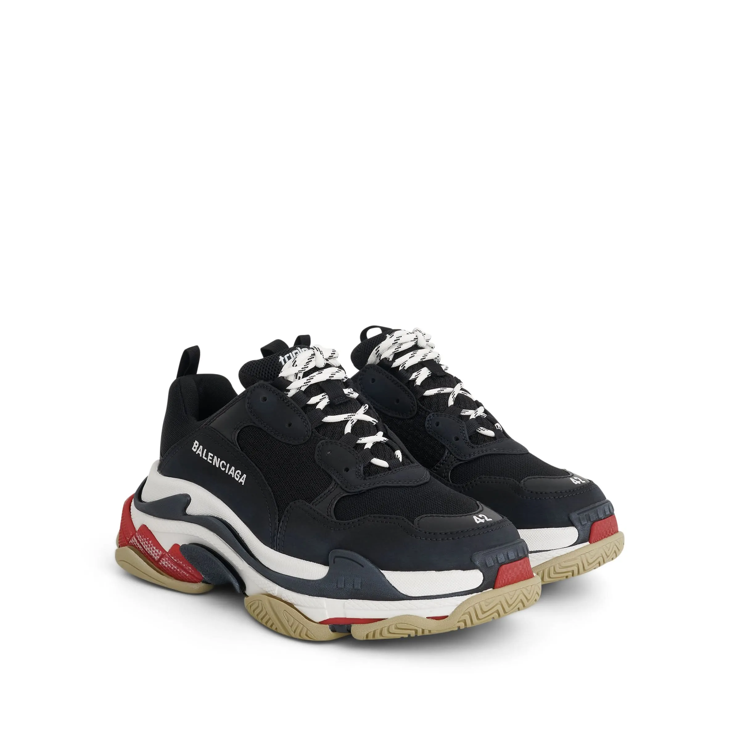 Triple S Sneaker in Black/Red