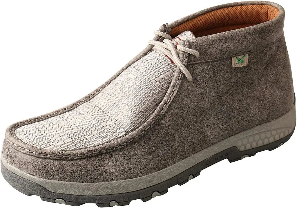 Twisted X Men's Chukka Driving CellStretch Moccasins, Grey/Light Grey, 11 Wide