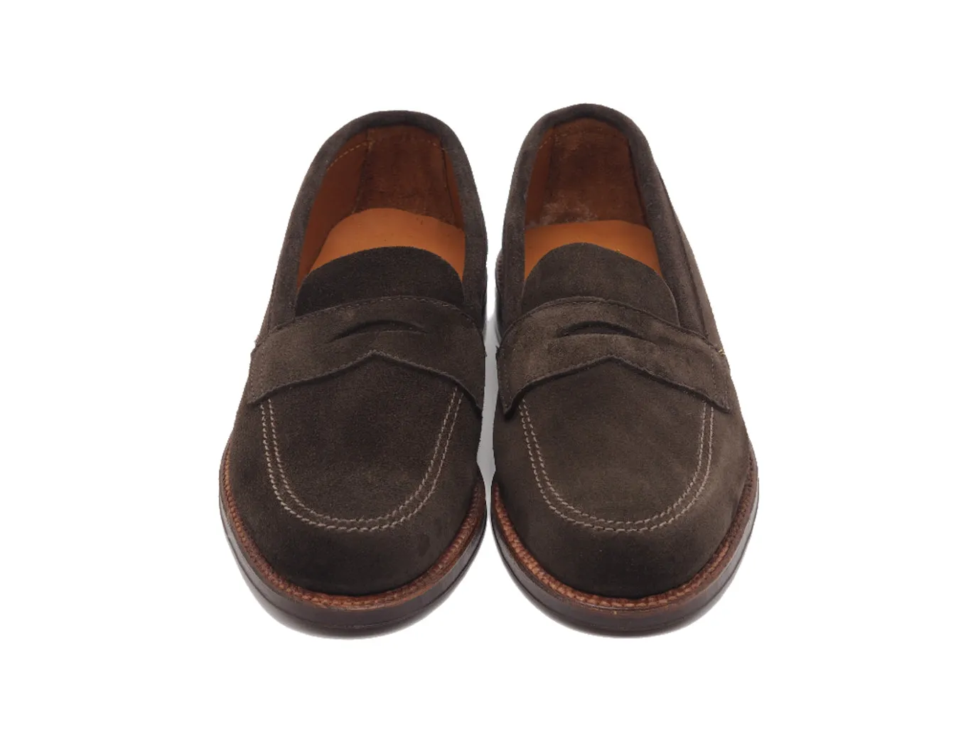 Unlined Khrone Penny Loafer Dark Brown Suede