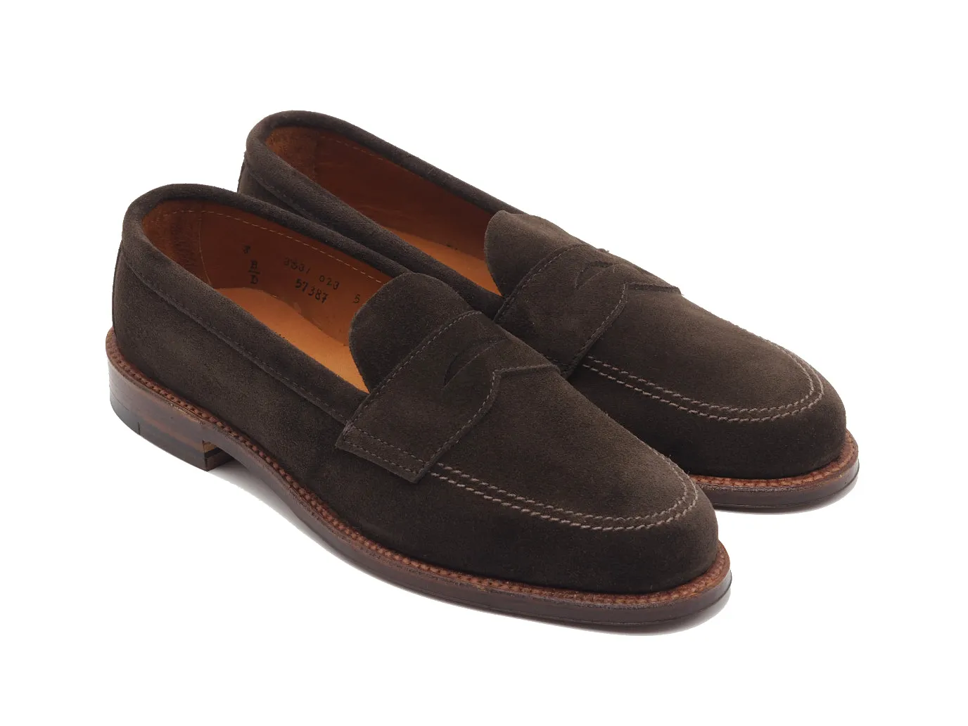 Unlined Khrone Penny Loafer Dark Brown Suede