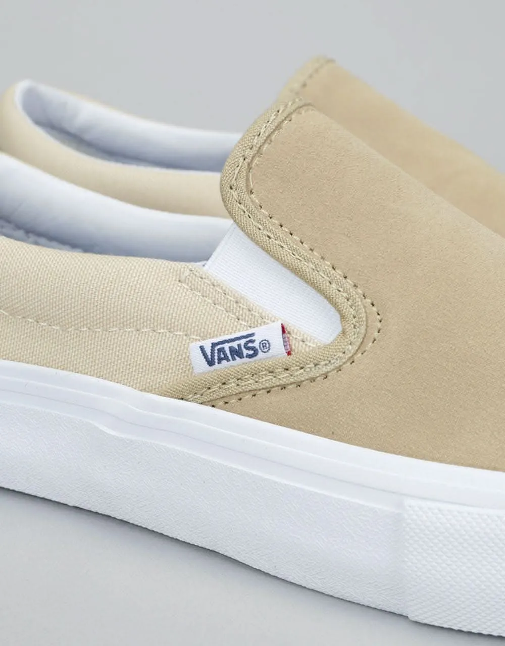 Vans Slip On Pro Skate Shoes - Sand/White