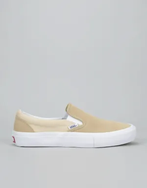 Vans Slip On Pro Skate Shoes - Sand/White