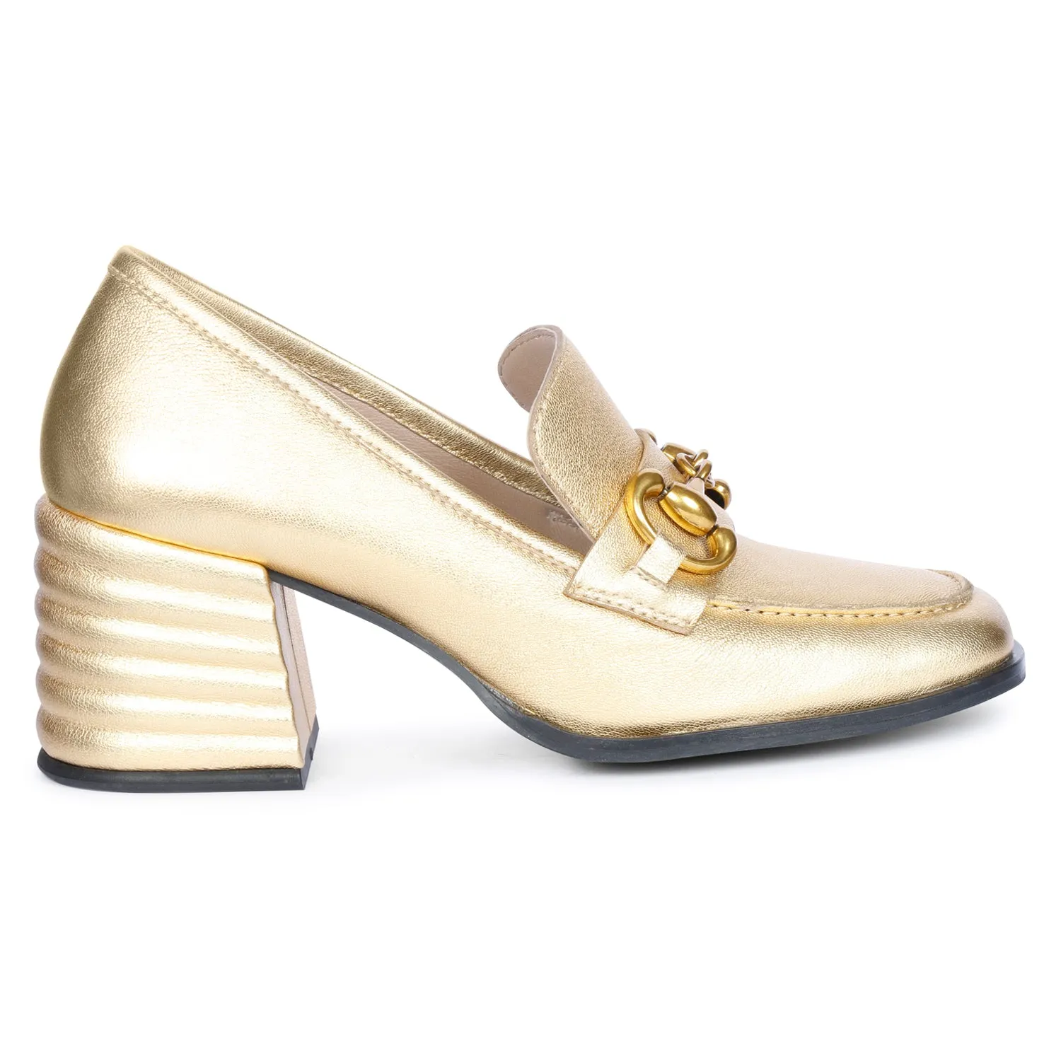 Vera Metallic - Heeled Loafers