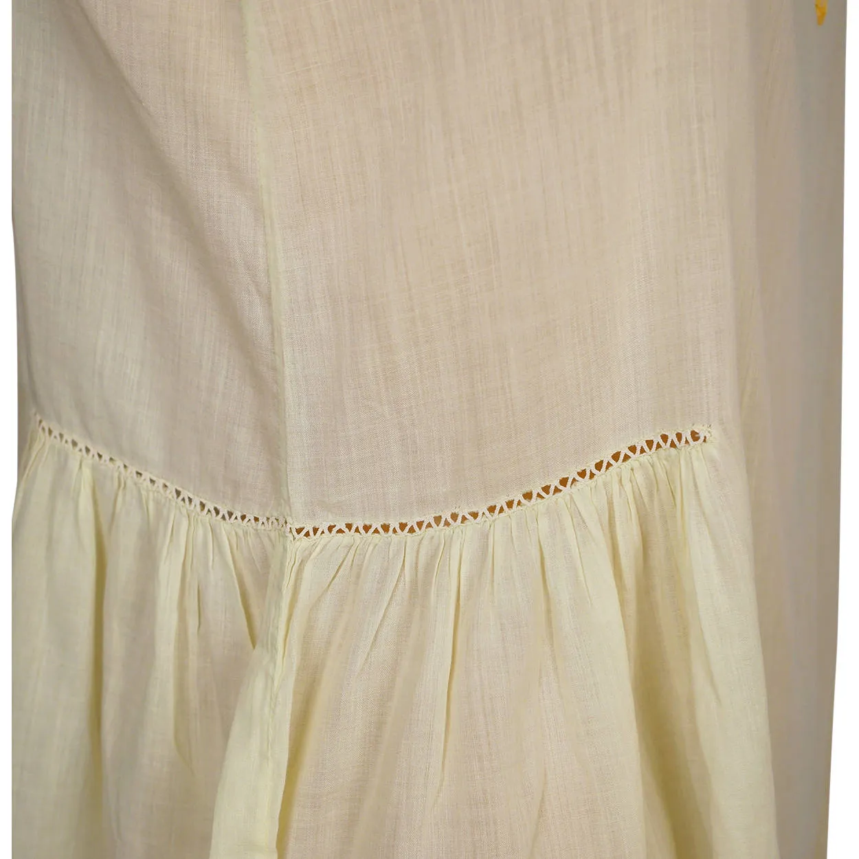 Vintage 1920s Slip Yellow Cotton Flapper Chemise Camisole Size M